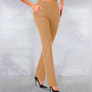 Truth Women's Pull On Straight Leg Pants in Large Khaki Size 12